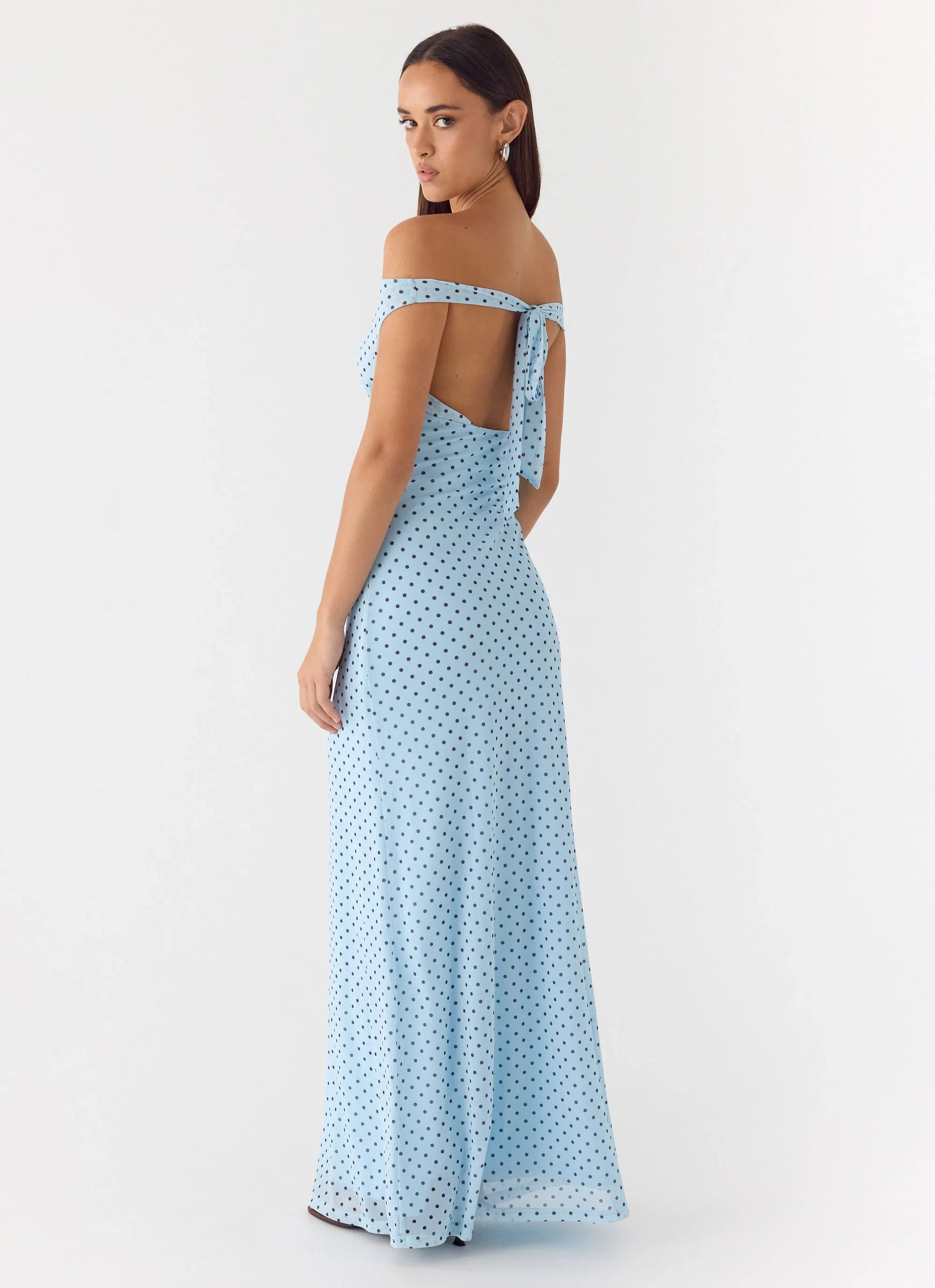 Like Me Now Maxi Dress - Blue Mocha Dot