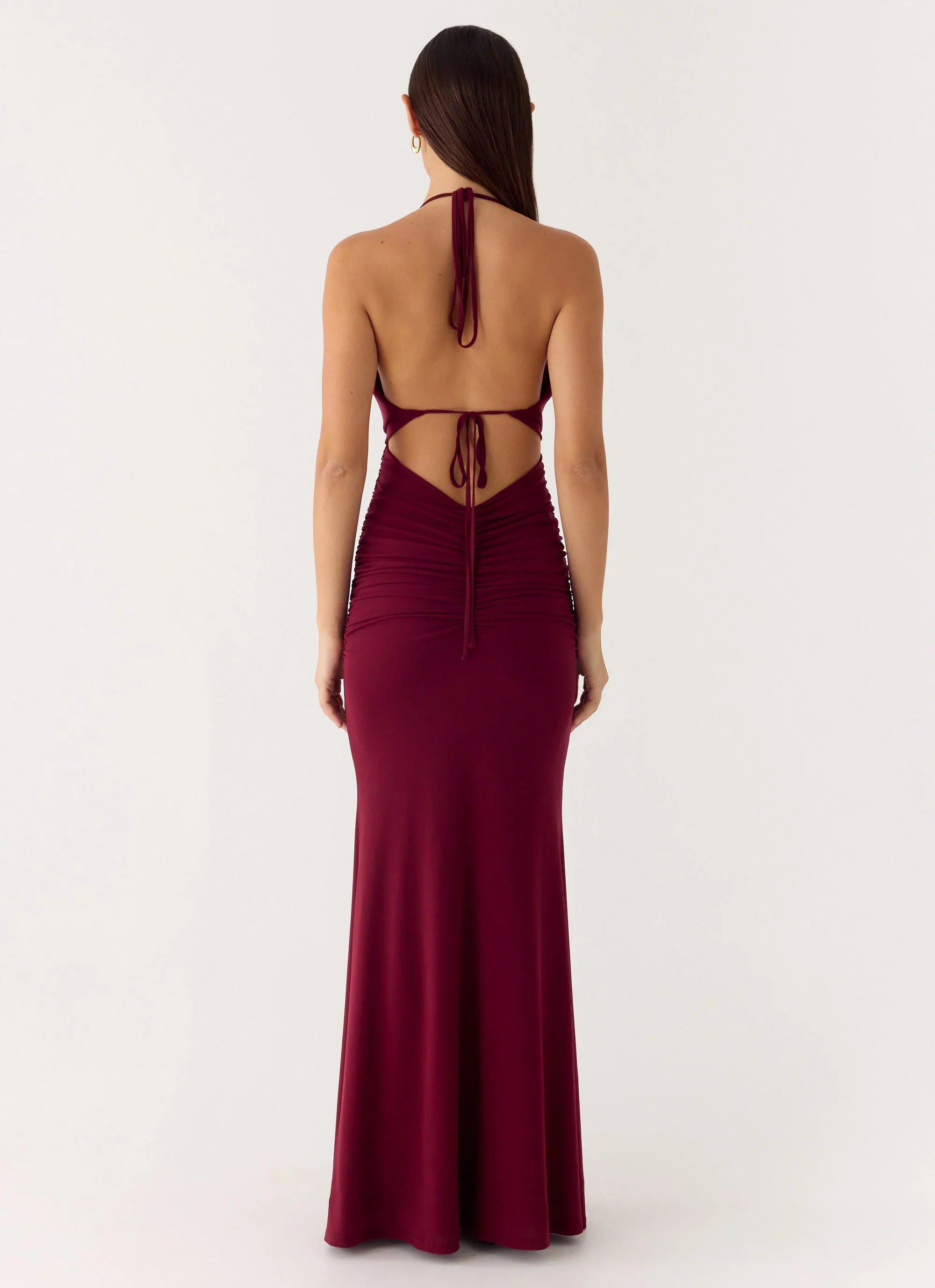 Eyes Closed Maxi Dress - Dark Cherry