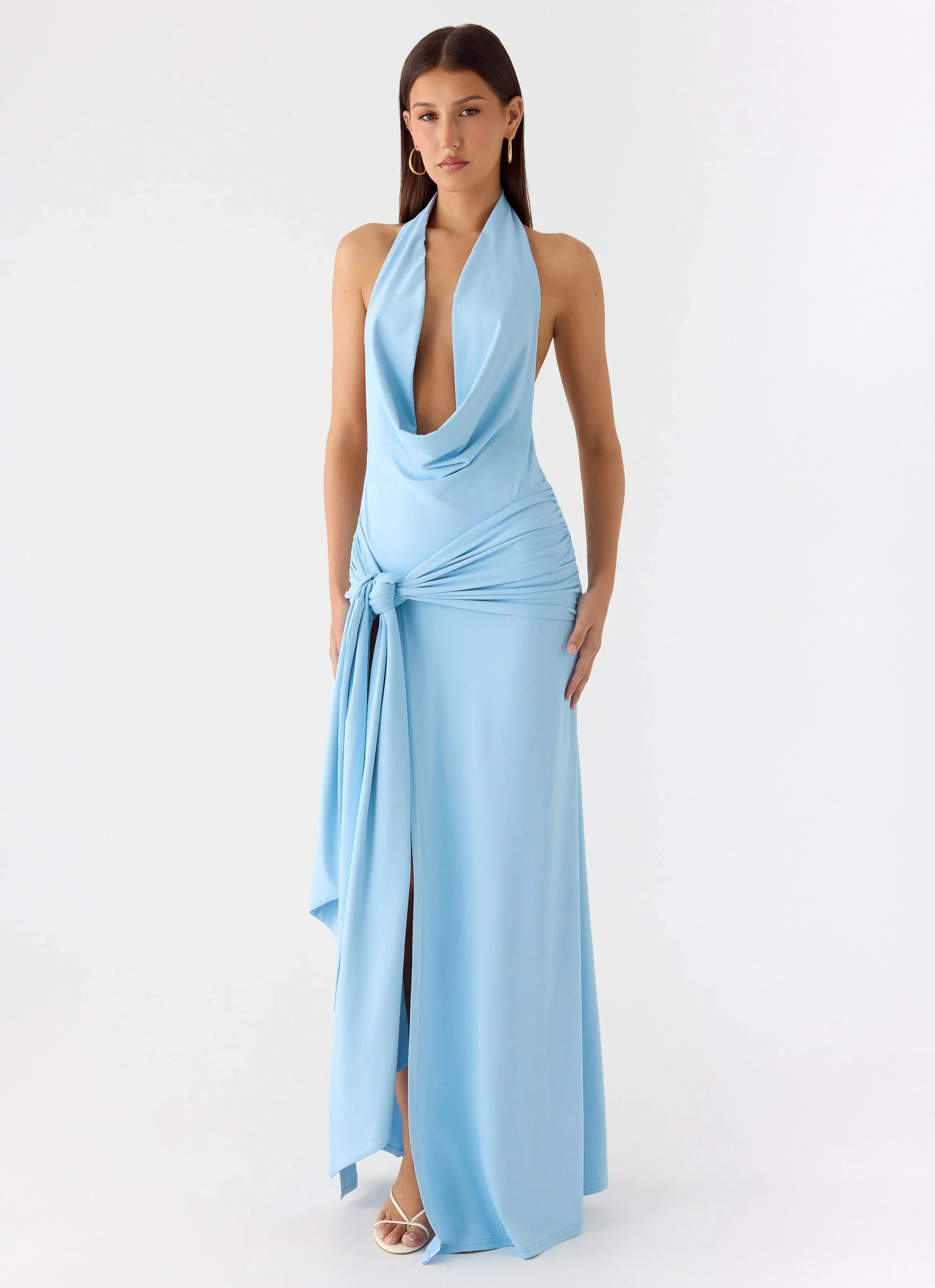 Rowan Ray Cowl Maxi Dress - Blue