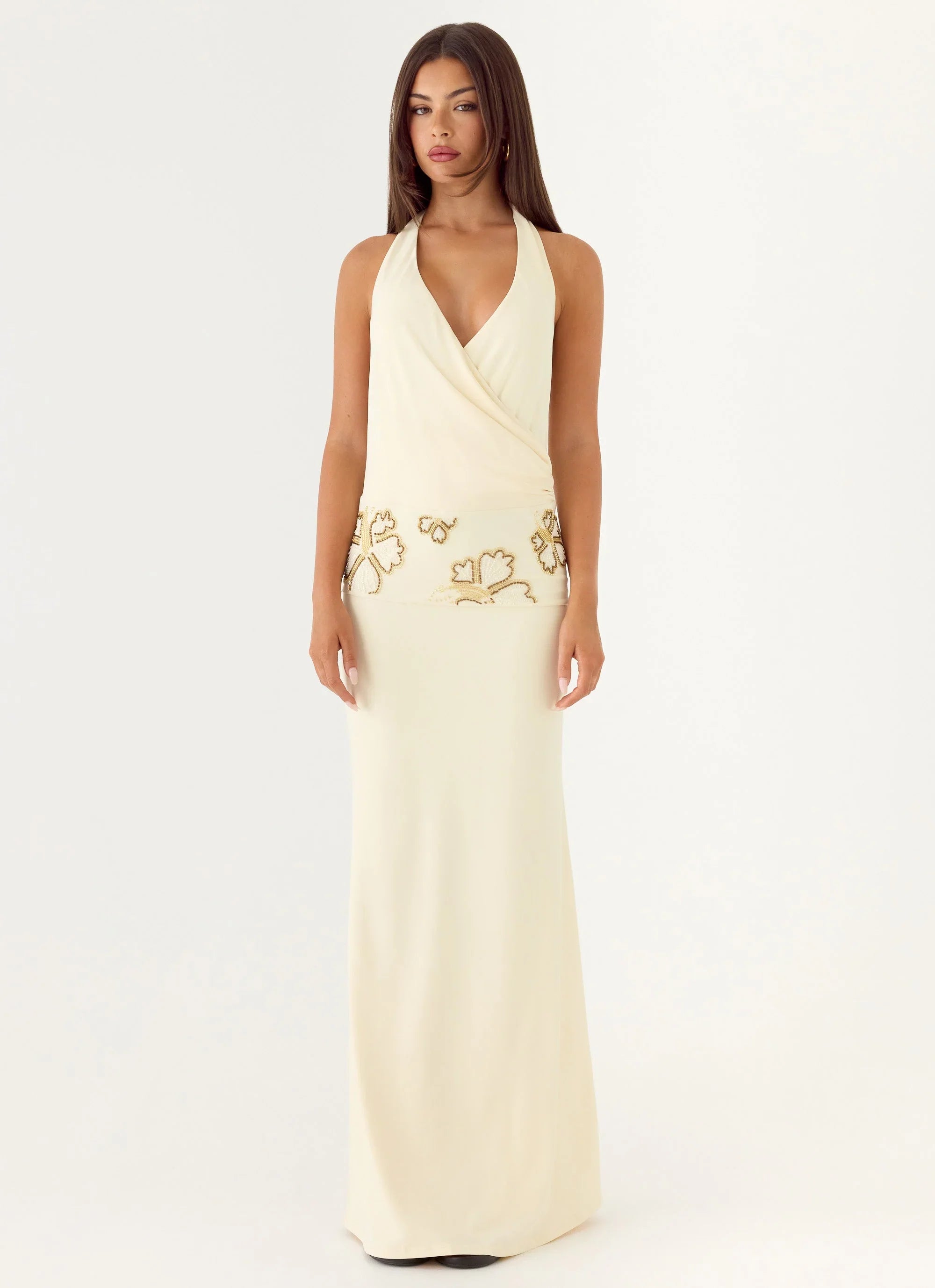 Sandrine Beaded Maxi Dress - Yellow